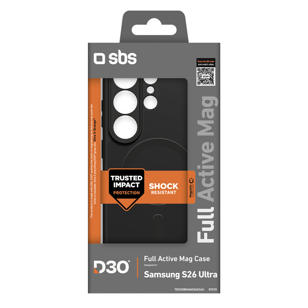 SBS Full Active Case D3O for Samsung Galaxy S26 Ultra, MagSafe Compatible - Black_1