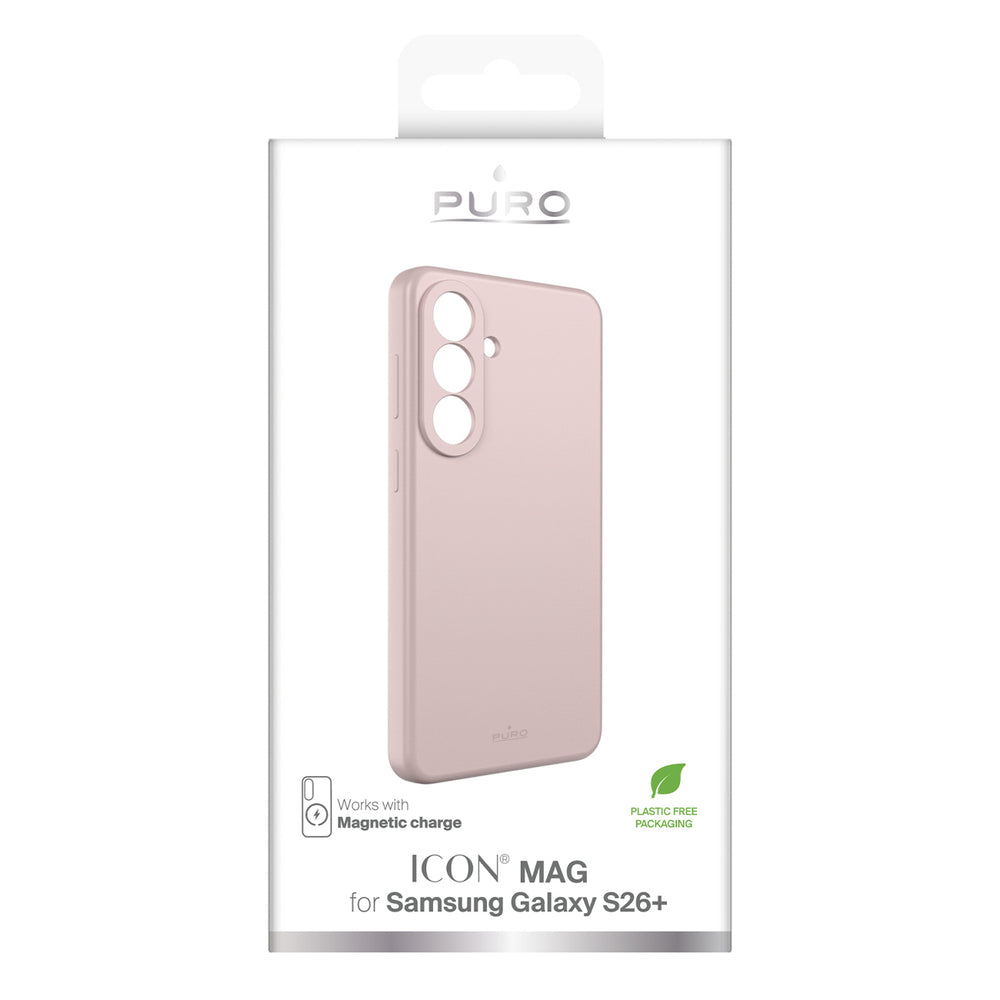 Puro ICON MAG protective case for Samsung Galaxy S26 Plus silicone compatible with MagSafe - pink_1