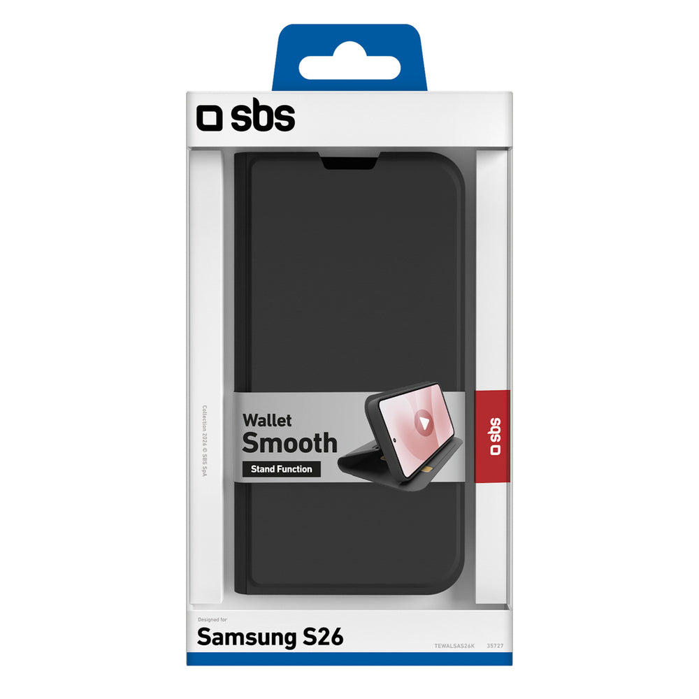 SBS Wallet Smooth Case for Samsung Galaxy S26 with Flip - Black_1