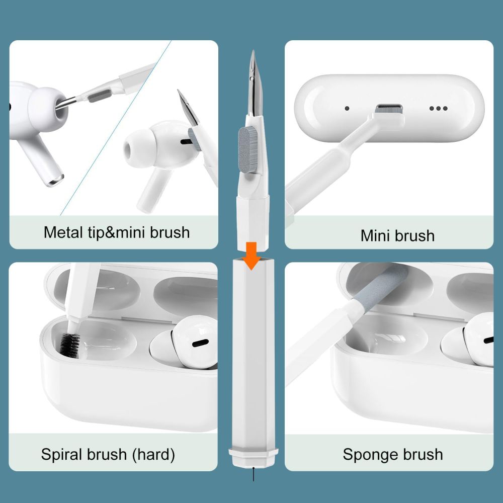 Tech-Protect 20-in-1 Multifunctional Cleaning Kit for Phone, Tablet, Laptop, and Headphones - White_7