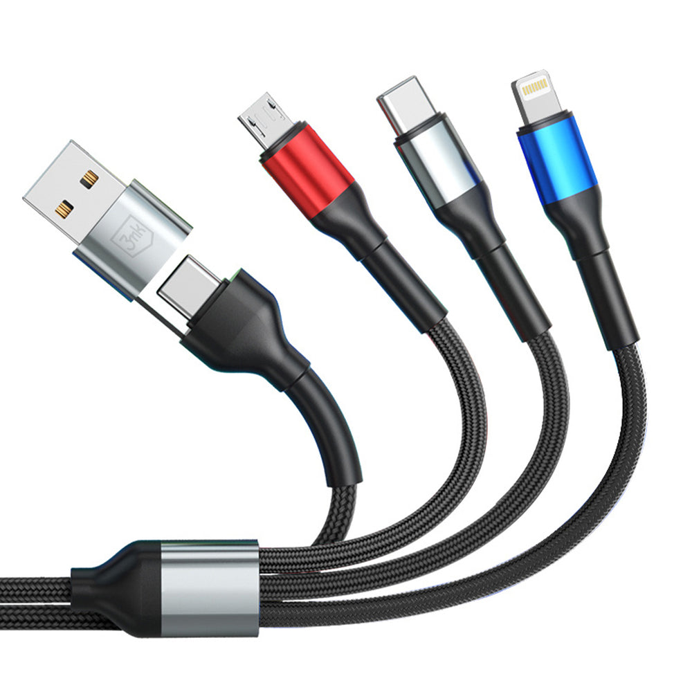 3mk Hyper Cable N-SERIES 6 in 1 USB-C / USB-A to USB-C / Lightning / Micro 1.2m QC 3.0 9V / 2A 18W - black_6