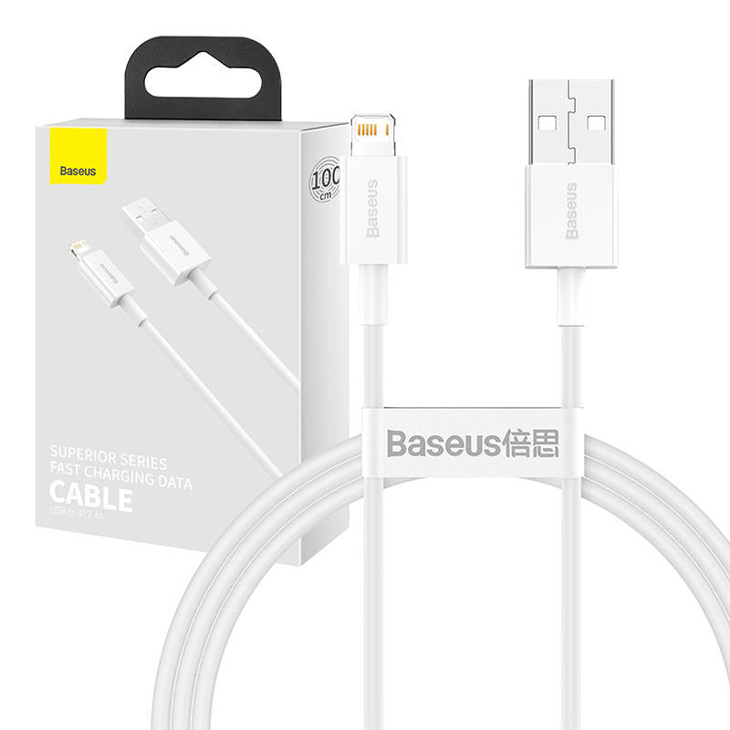Baseus Superior Series Cable USB to Lightning, 2.4A, 1m (white)_0