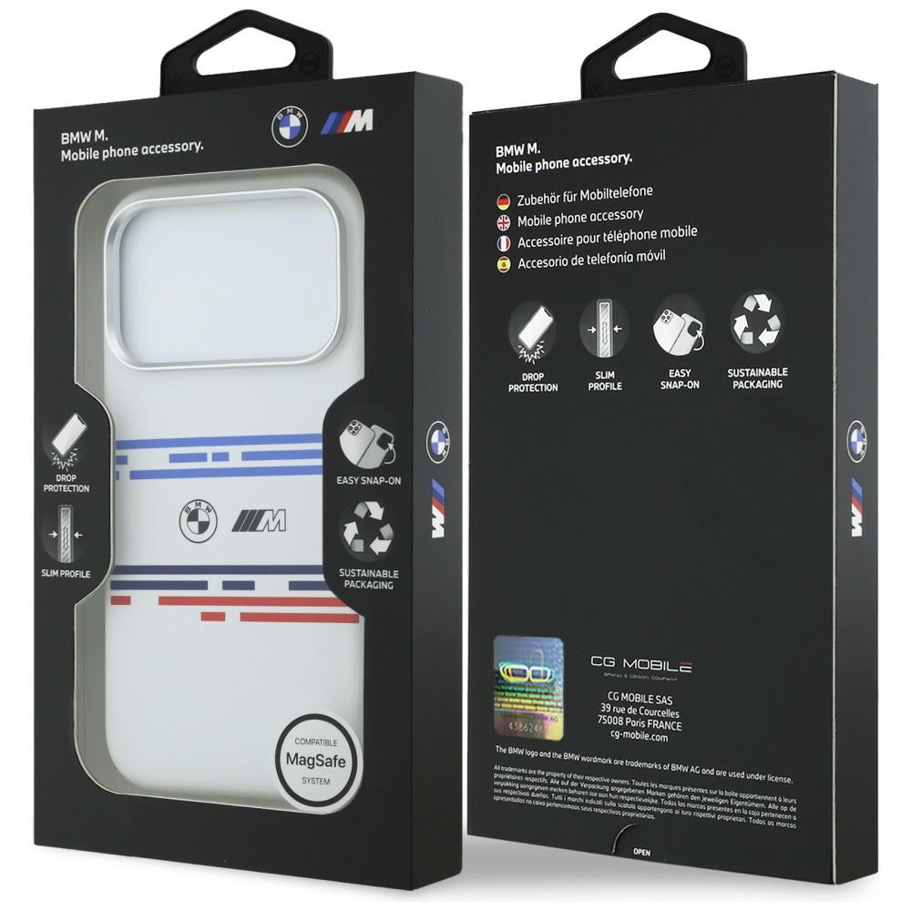 BMW M Silicon Horizontal Line MagSafe Case for iPhone 17 Pro - White_7