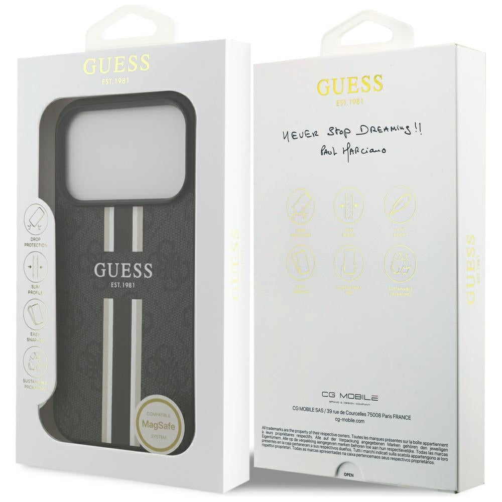 Guess 4G Printed Stripes MagSafe case for iPhone 17 Pro - black_7