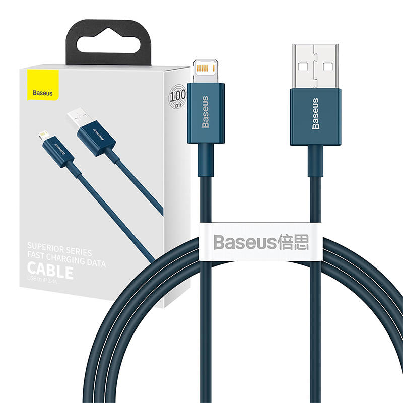 Baseus Superior Series Cable USB to iP 2.4A 1m (blue)_0