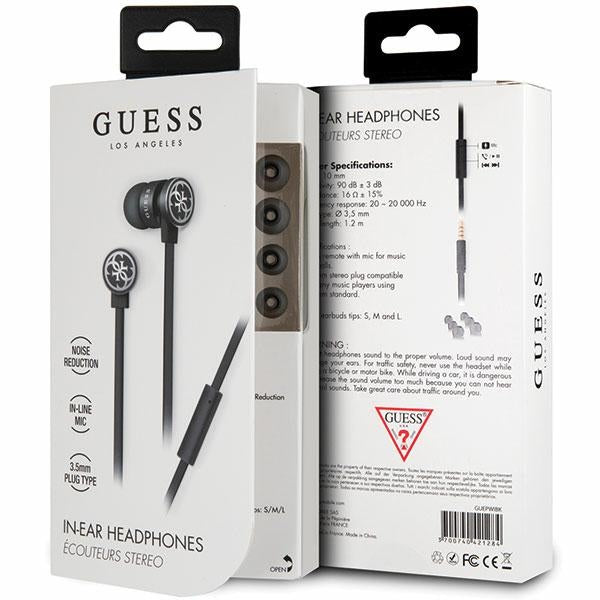 Słuchawki przewodowe Guess GUEPWIBK 3,5mm - czarno-srebrny_1