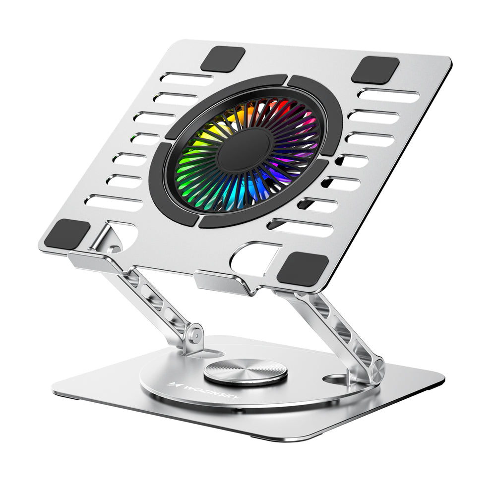 Wozinsky WDCX-X16-AS CoolBase RGB 360° cooling stand for laptop and tablet - silver_6