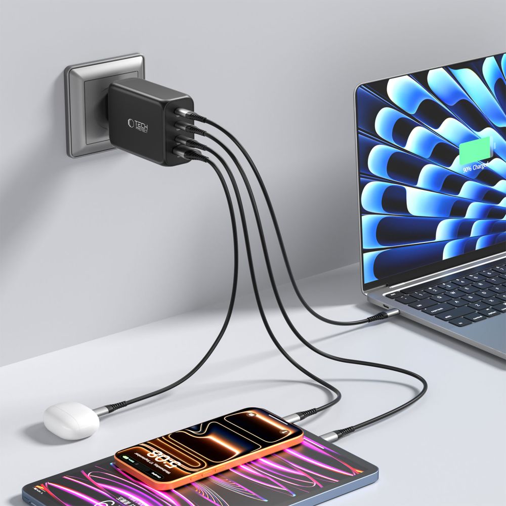 Tech-Protect NC240W-GaN 4-Port 240W Wall Charger - Black_6