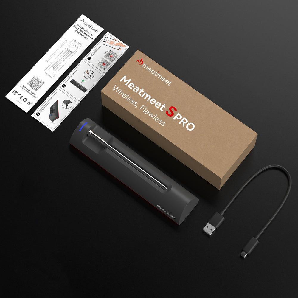 Meatmeet S Pro Kitchen Thermometer with Bluetooth App for Grill, Oven, Smoker - Gray_12