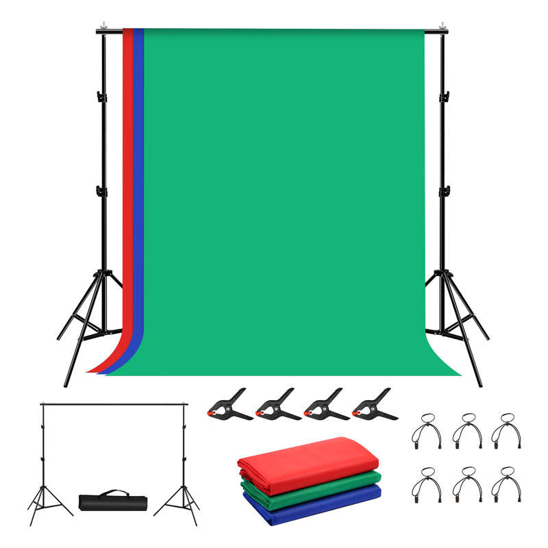 Photo studio background support Puluz 2x2m + Backdrops 3 pcs PKT5204_0
