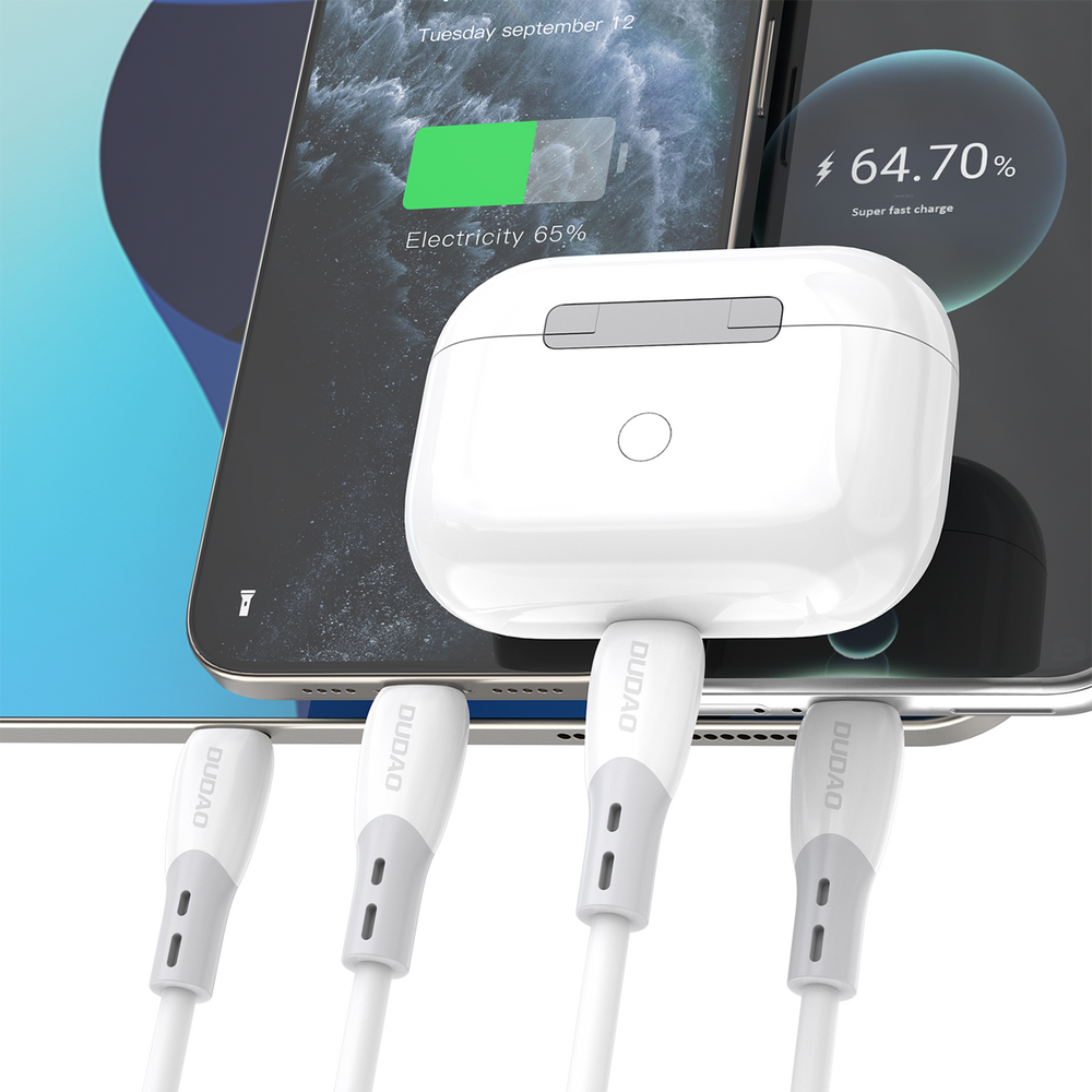 Dudao L25SC 60W USB-C - USB-C Cable with Soft Silicone Braid 2m - White_9