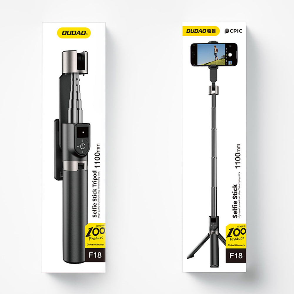 Dudao F18 Selfie Stick 1.1m with Tripod and Bluetooth Remote Control - Black_7