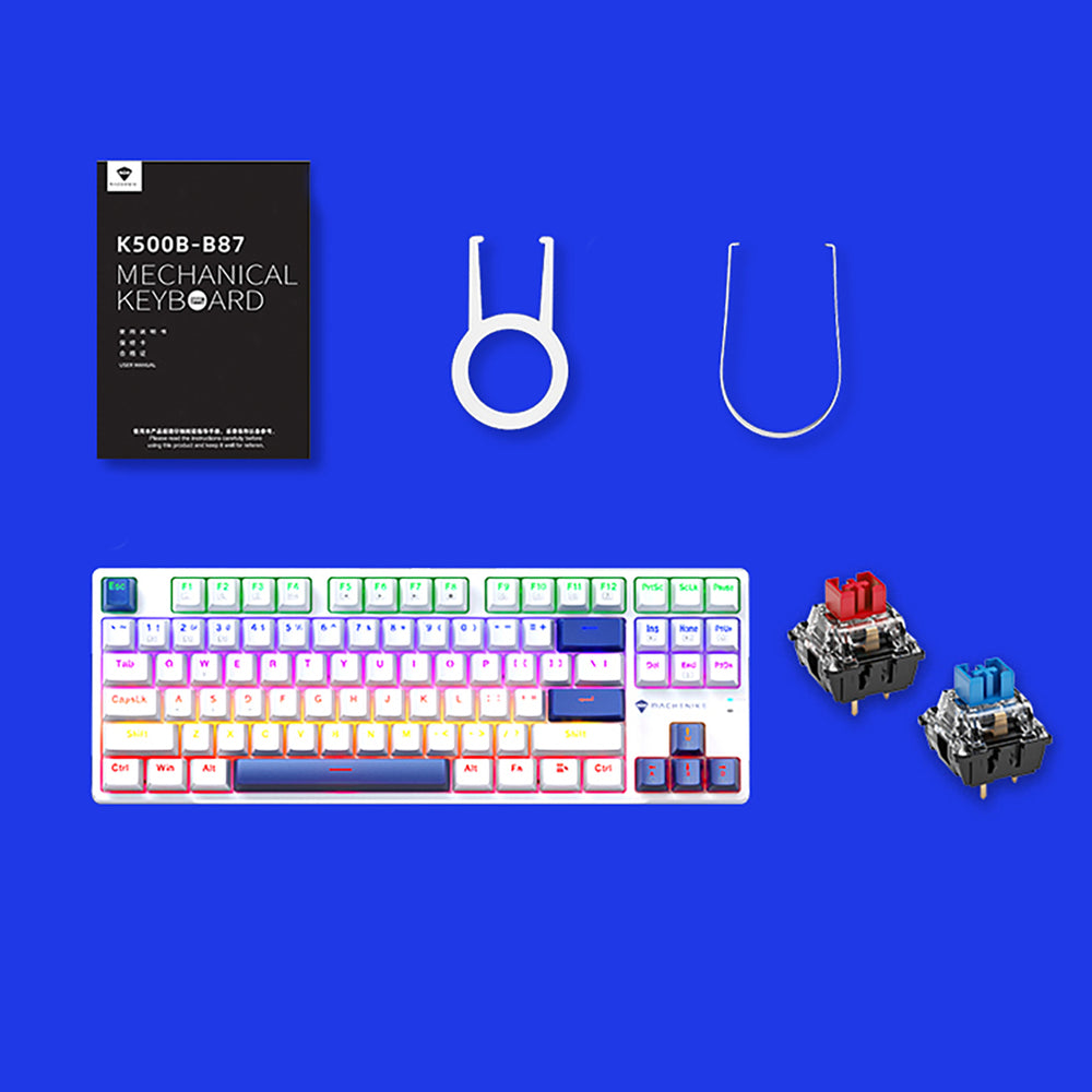 Machenike K500B-B87 Wired Mechanical Gaming Keyboard with Backlight, Red Switch - White_13