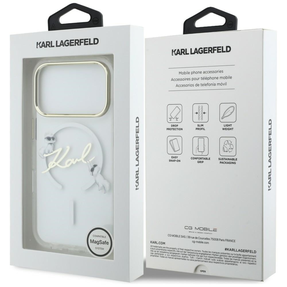Karl Lagerfeld IML Choupettes Karl Script Logo MagSafe Case for iPhone 17 Pro - Clear_7