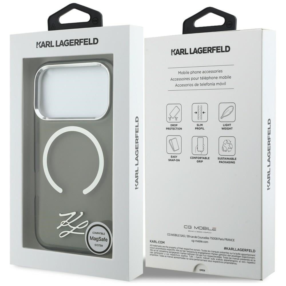Karl Lagerfeld IML KL Script Logo MagSafe Case for iPhone 17 Pro Max - Black_7