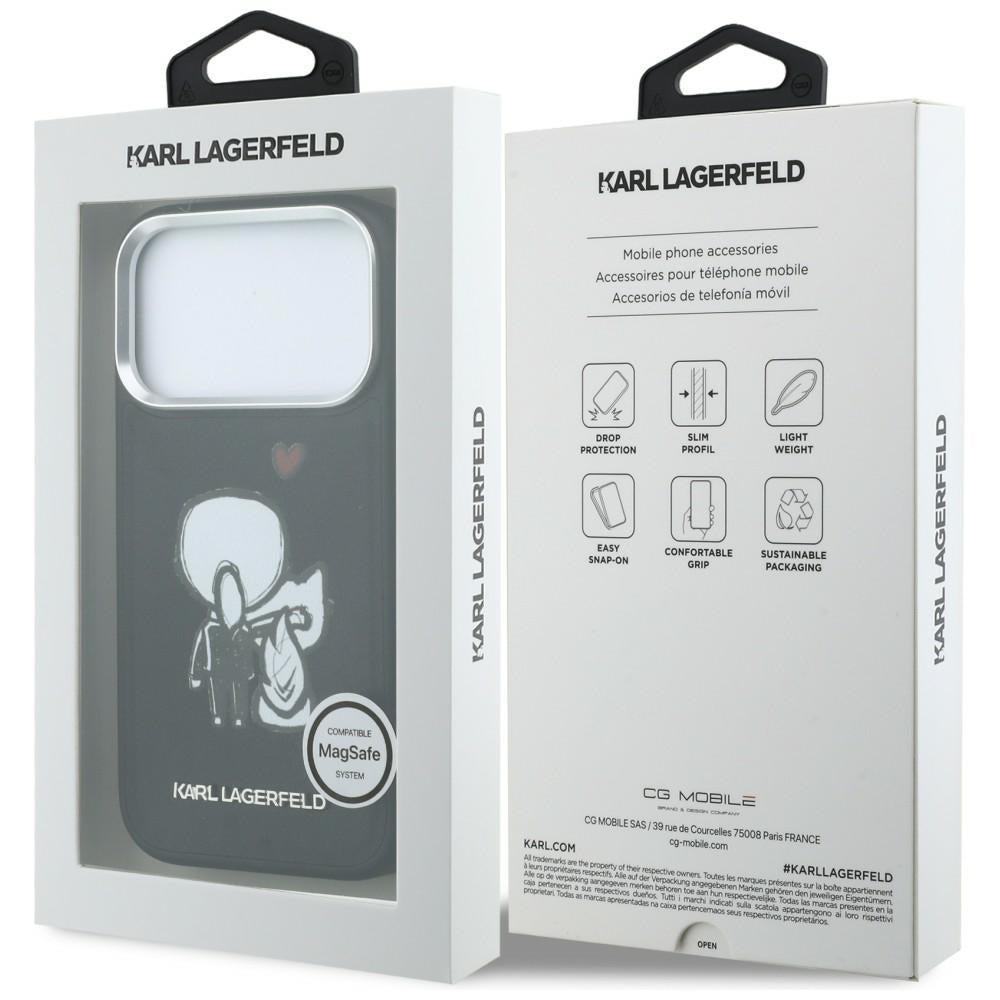 Karl Lagerfeld Karl & Choupette Back Logo MagSafe Case for iPhone 17 Pro - Black_7
