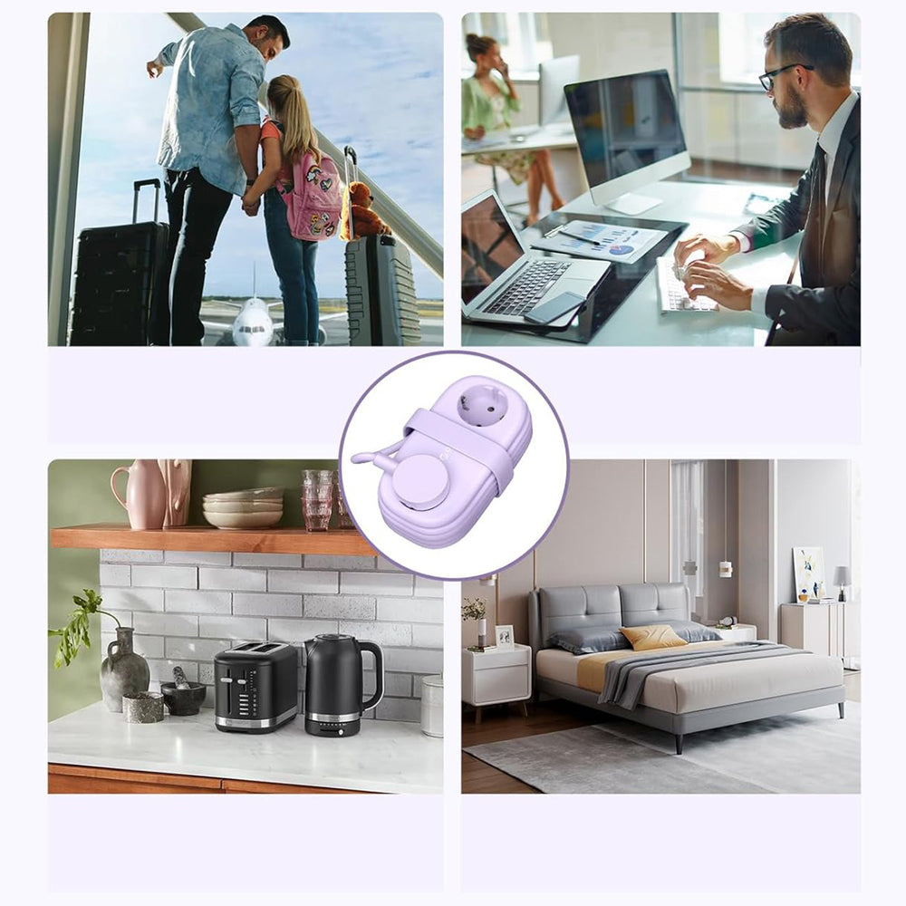Orico AP3 20W GaN 5in1 Power Strip 2x AC + 2x USB-A + 1x USB-C - Purple_4