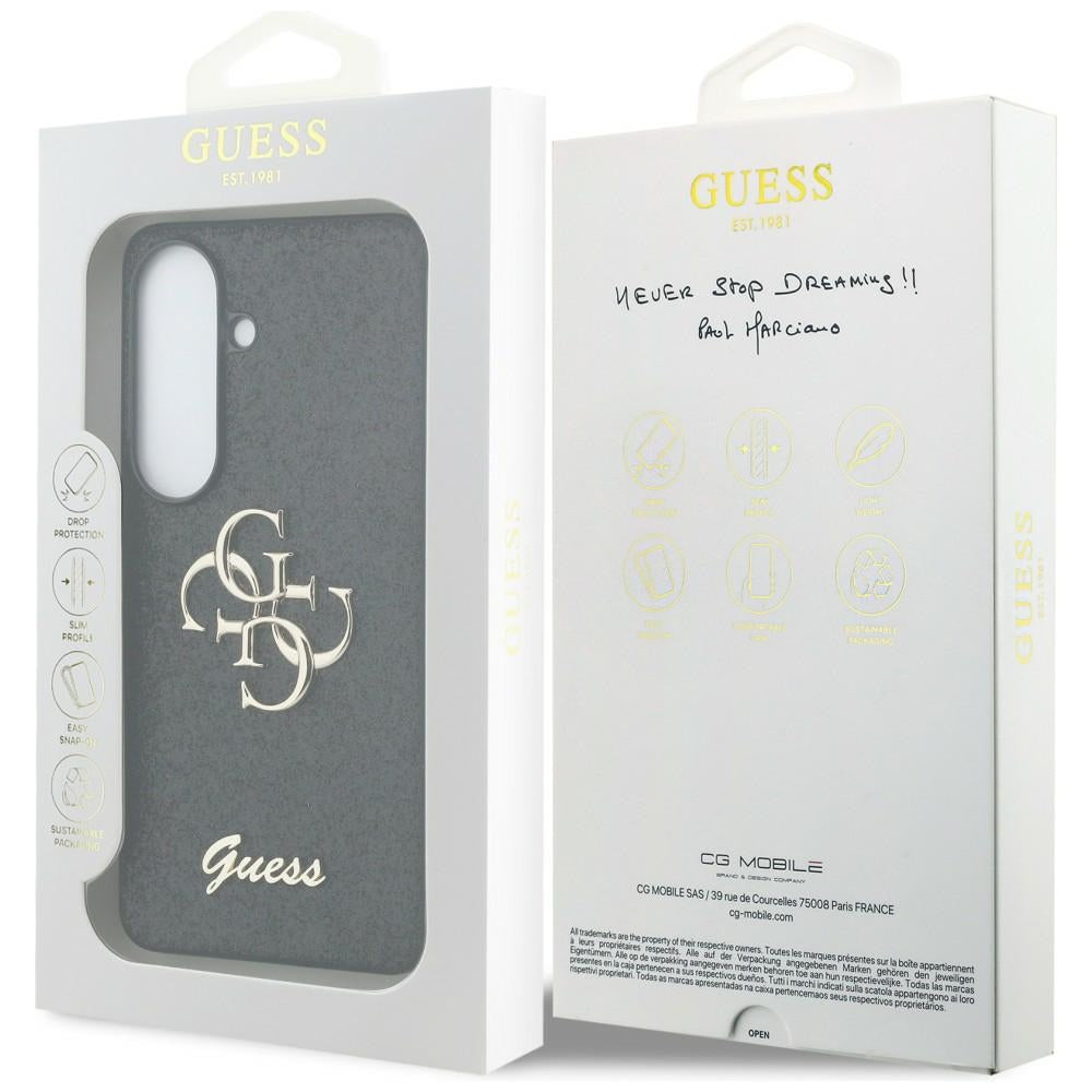 Guess Fixed Glitter Big 4G Metal Logo case for Samsung Galaxy S26 - black_7