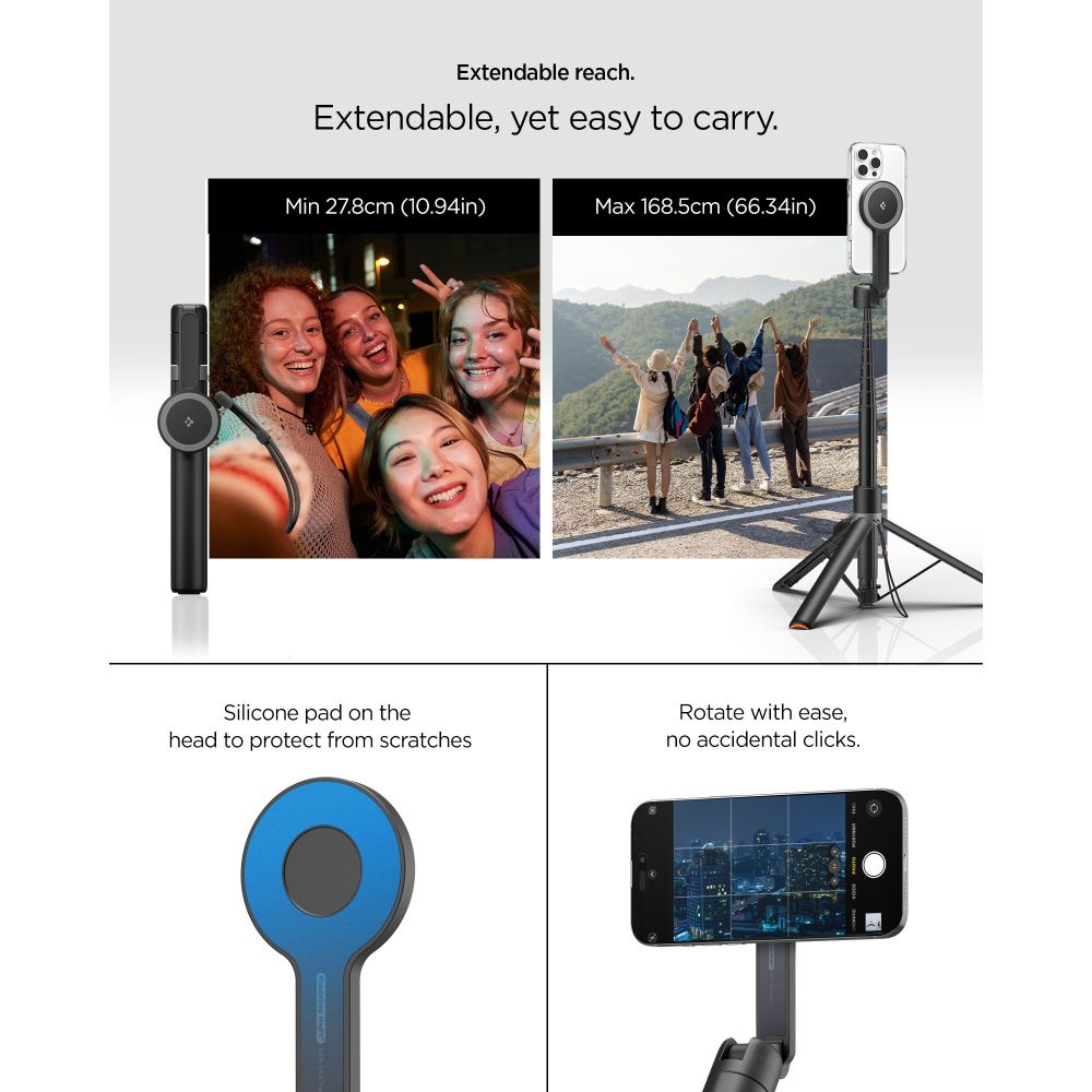 Spigen S581W MagSafe Bluetooth Selfie Stick and Tripod - Black_16