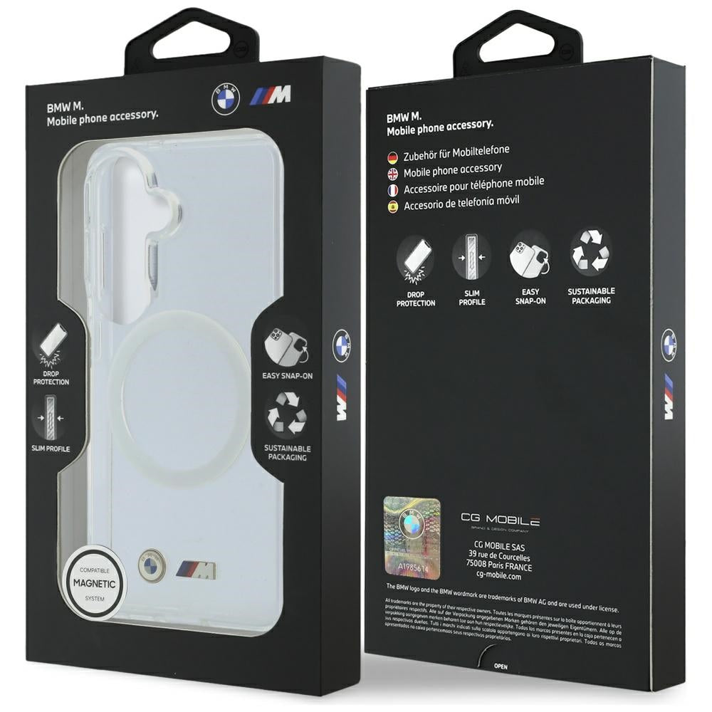 BMW IML Shockproof Metal Logo MagSafe Case for Samsung Galaxy S26 - Transparent_7