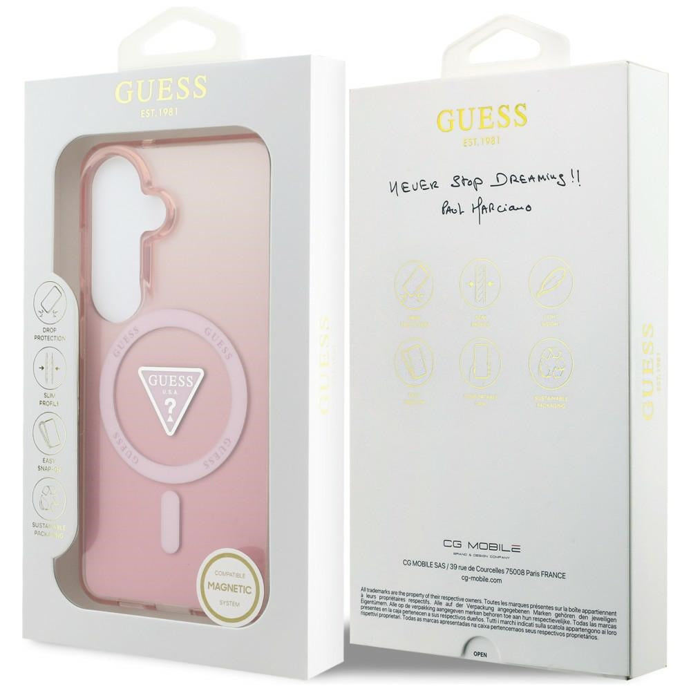 Guess IML Gradient Triangle MagSafe Case for Samsung Galaxy S26 - Pink_7