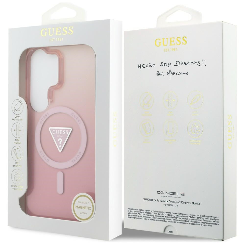 Guess IML Gradient Triangle MagSafe Case for Samsung Galaxy S26 Ultra - Pink_7