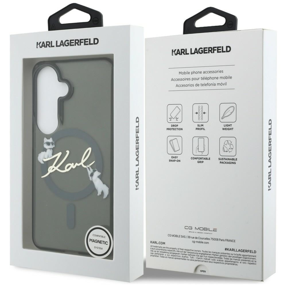 Karl Lagerfeld IML KC Script MagSafe Case for Samsung Galaxy S26 Plus - Black_7