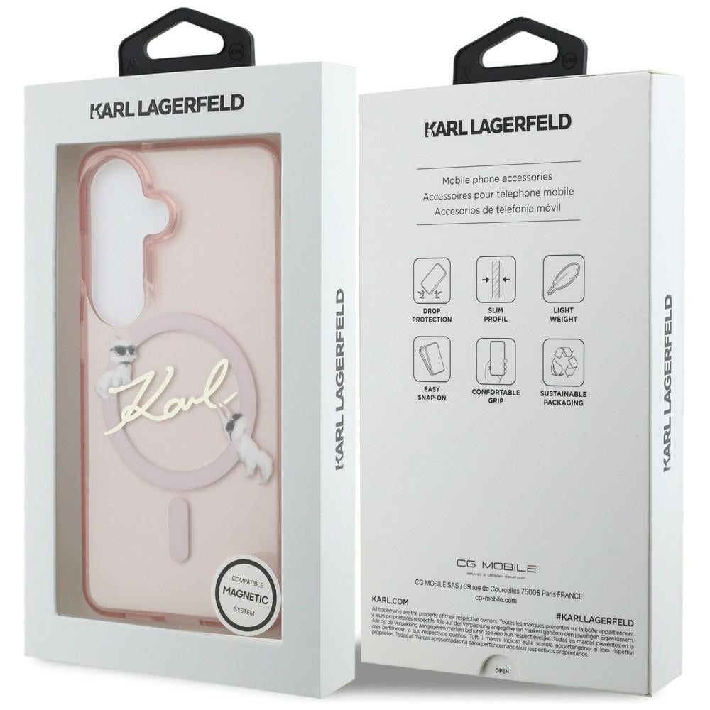 Karl Lagerfeld IML KC Script MagSafe Case for Samsung Galaxy S26 - Pink_7