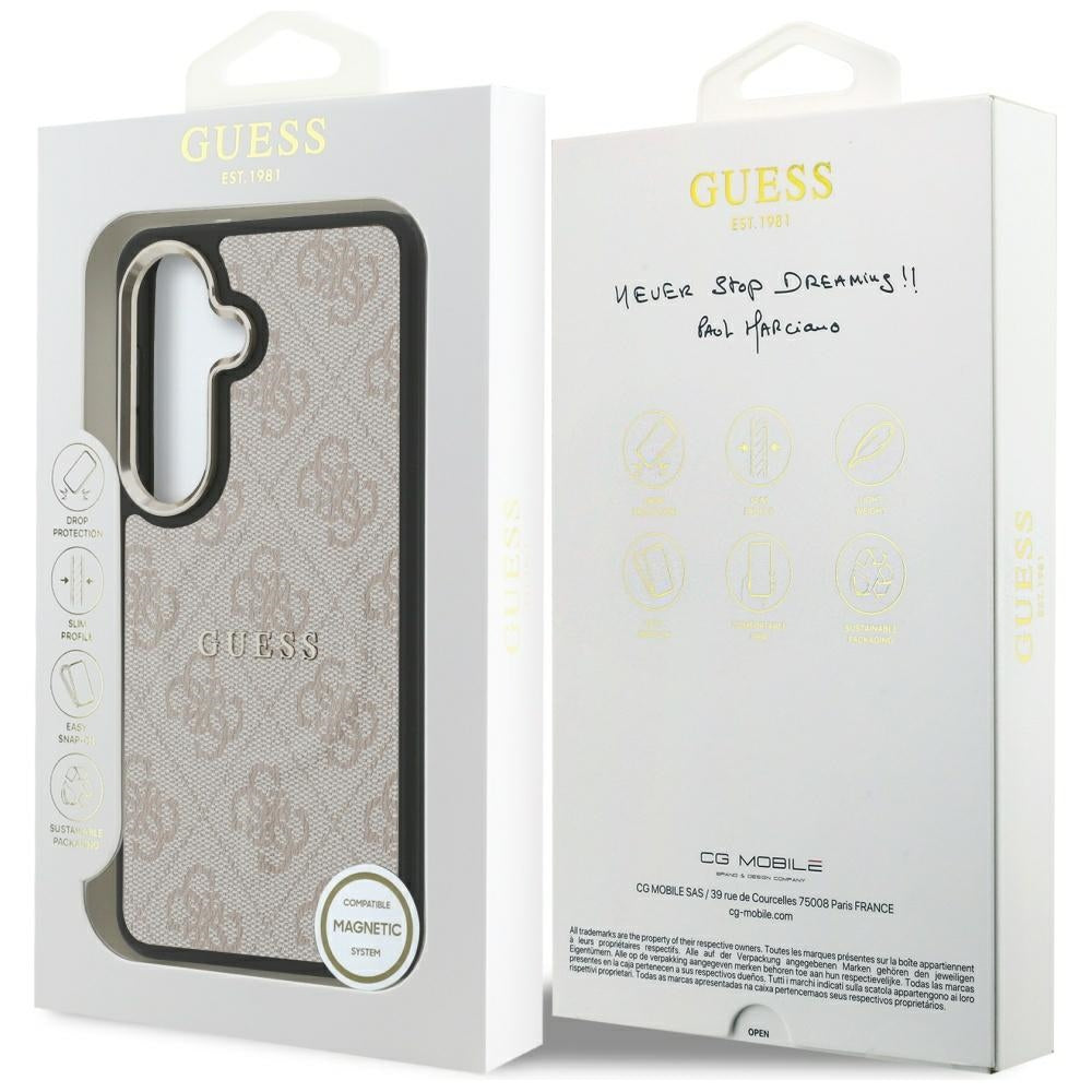 Guess 4G Embossed Ring MagSafe Case for Samsung Galaxy S26 - Pink_7
