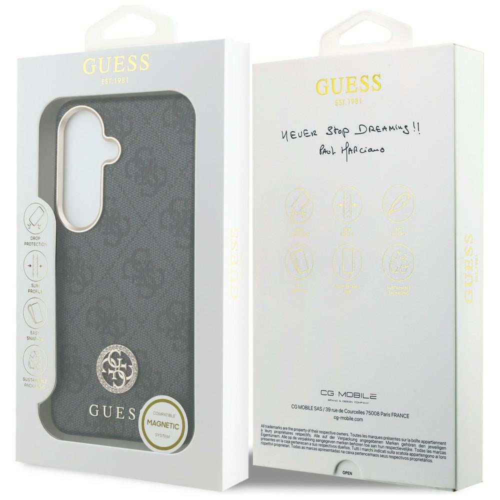Guess 4G Rhinestone Round Logo MagSafe Case for Samsung Galaxy S26 - Black_7