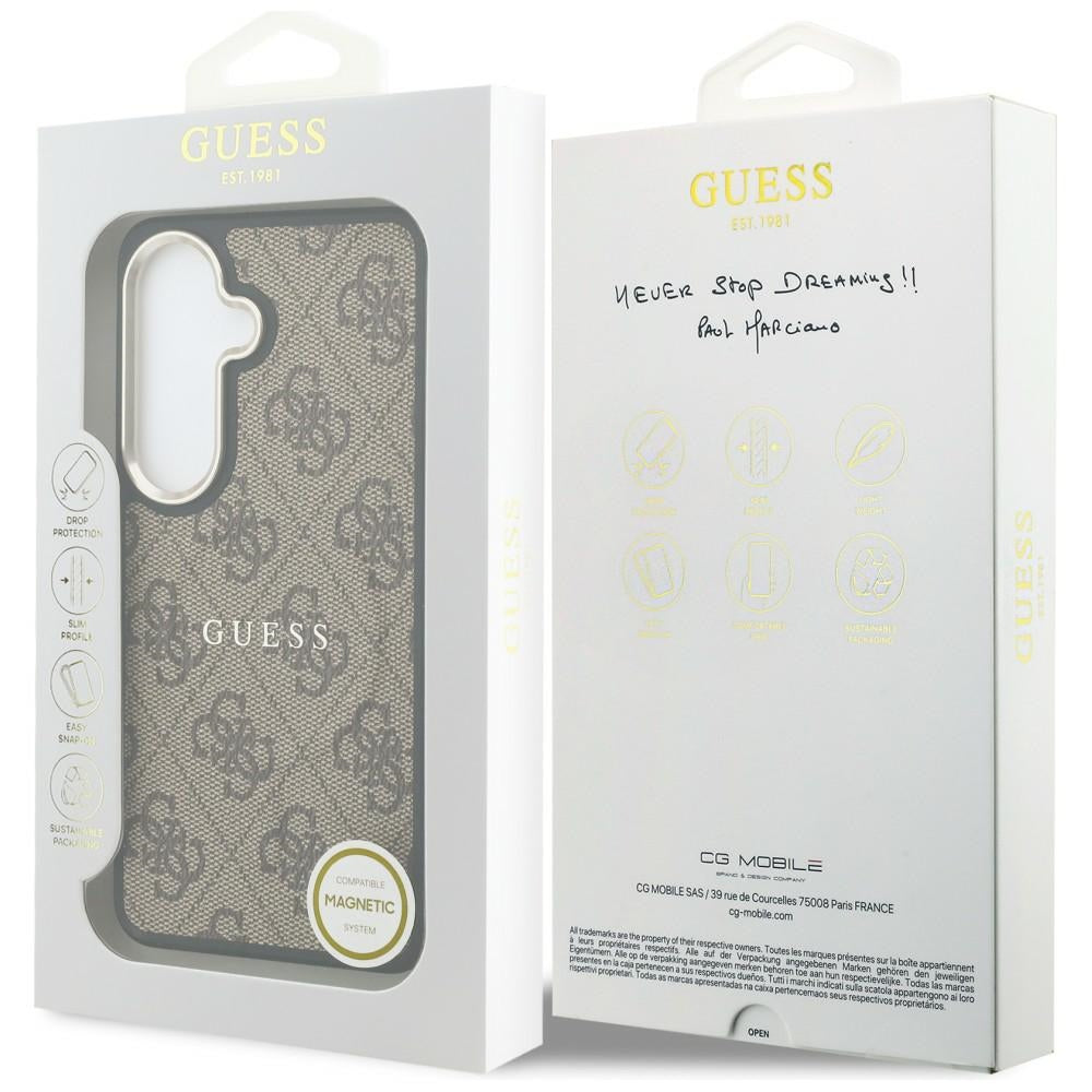 Etui Guess 4G Embossed Ring MagSafe na Samsung Galaxy S26 - brązowe_7