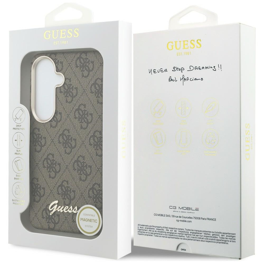 Etui Guess 4G Script MagSafe na Samsung Galaxy S26 - brązowe_7