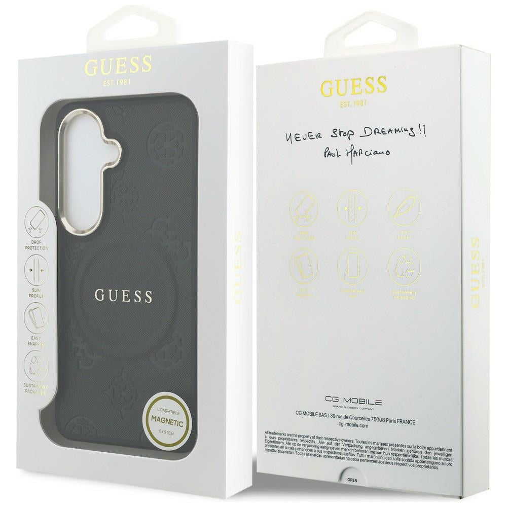 Guess Saffiano Peony Embossed Ring MagSafe case for Samsung Galaxy S26 - black_7