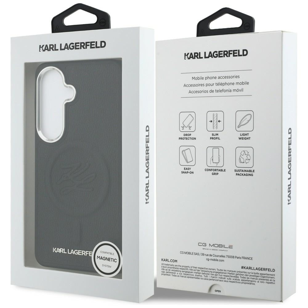 Karl Lagerfeld Embossed Ring Initials MagSafe Case for Samsung Galaxy S26+ - Black_7