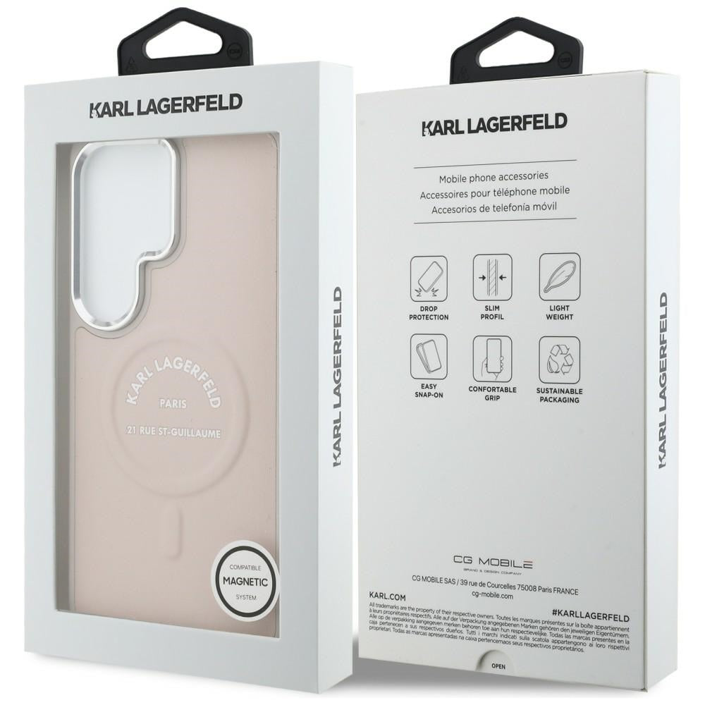 Karl Lagerfeld Embossed Ring RSG Logo MagSafe Case for Samsung Galaxy S26 Ultra - Pink_7
