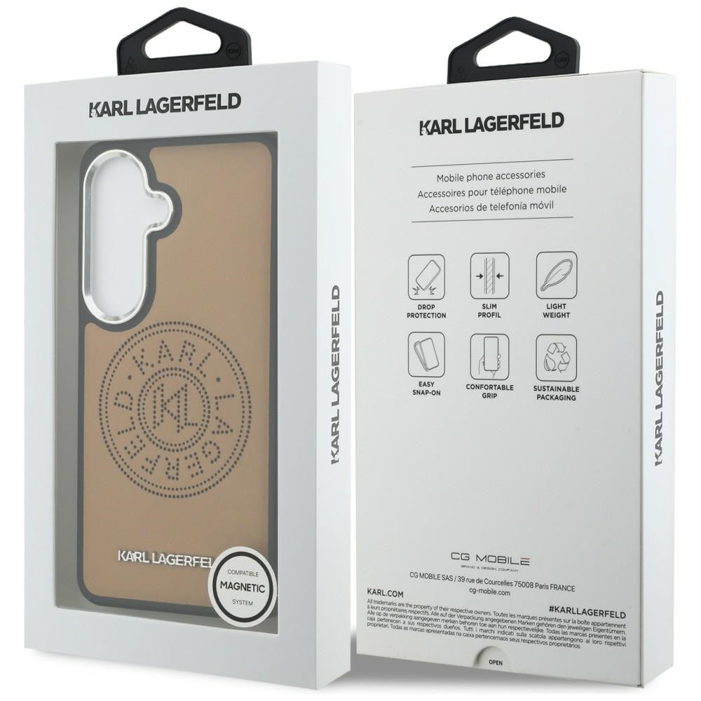 Karl Lagerfeld Perforated KL MagSafe Case for Samsung Galaxy S26+ - Brown_7