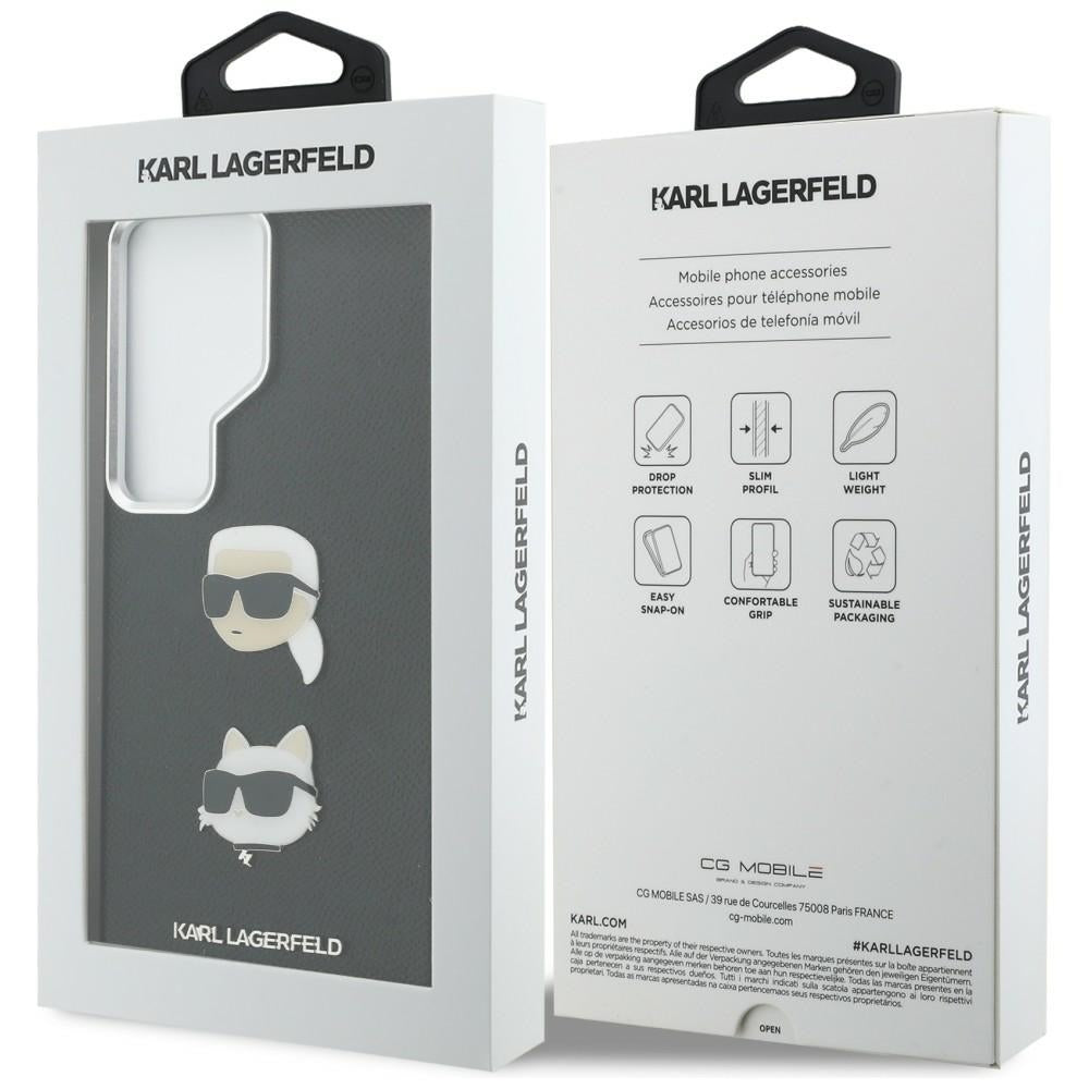 Karl Lagerfeld Saffiano Double Heads Metal Case for Samsung Galaxy S26 Ultra - Black_7