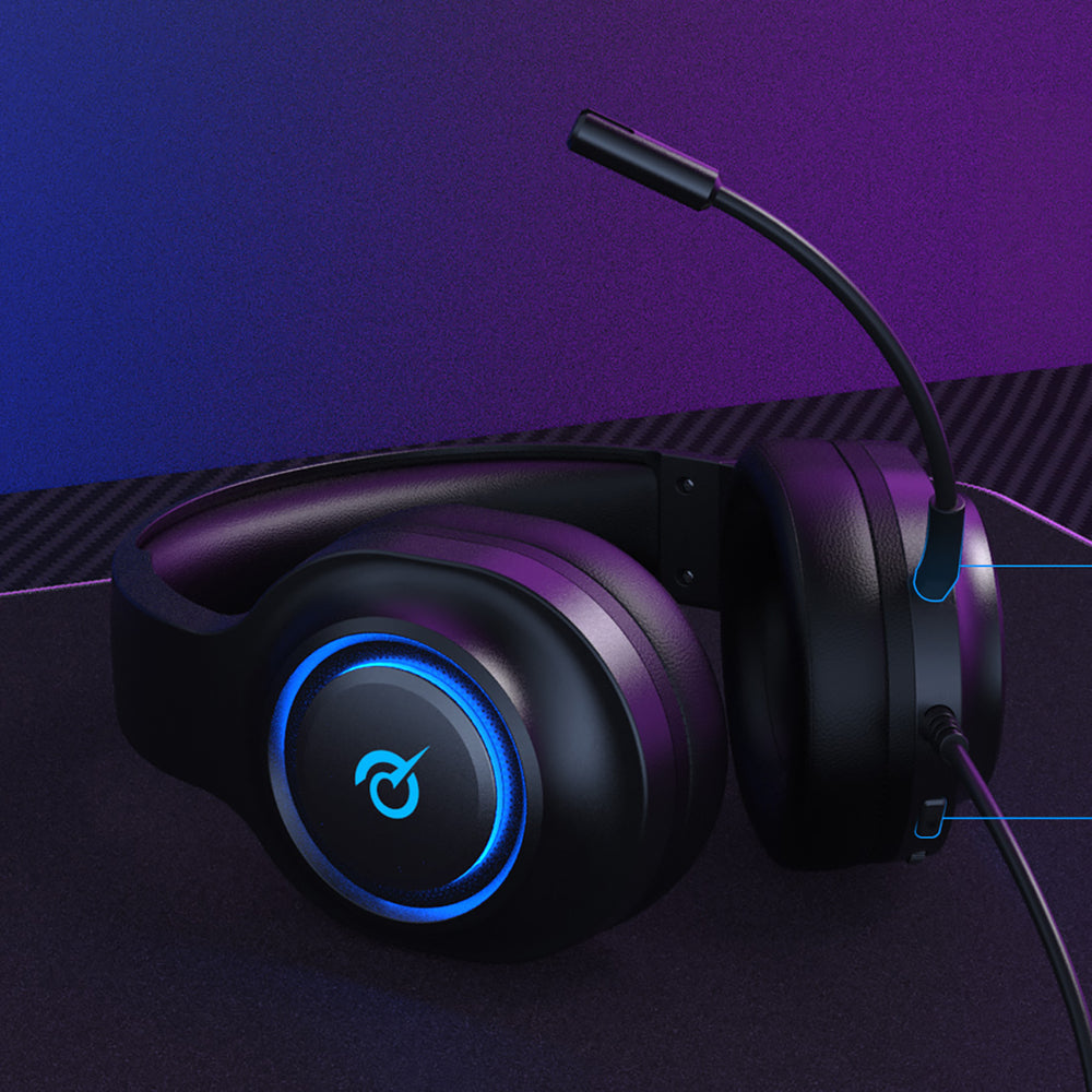 QCY V200 Pro Wired Gaming Headphones with 7.1 Sound and Detachable Microphone - Black_14
