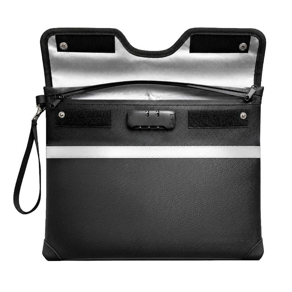 OTN-38 RFID Fireproof Document Bag with Combination Lock 37.5 x 29.5 cm - Black_1