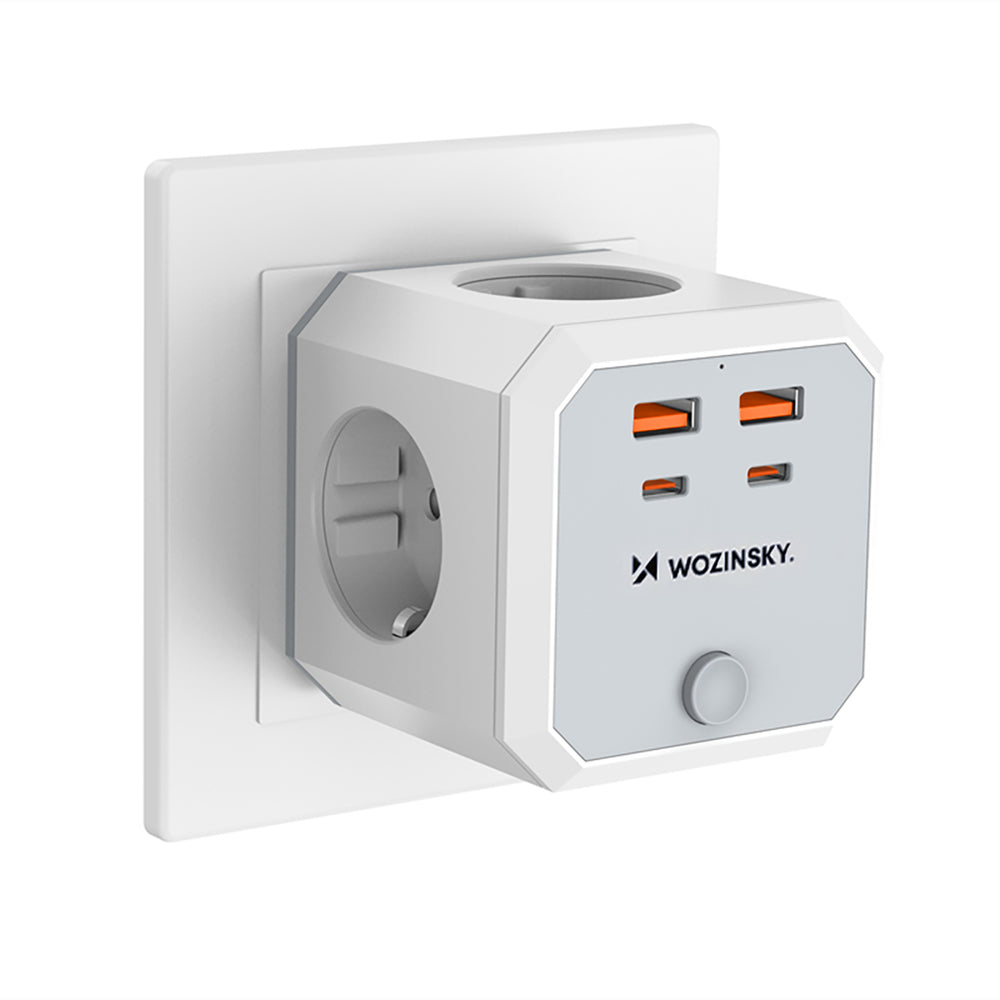 Wozinsky WKZ-4B Power Cube 4x AC 2x USB-A 2x USB-C PD 20 W 4000 W - White_3