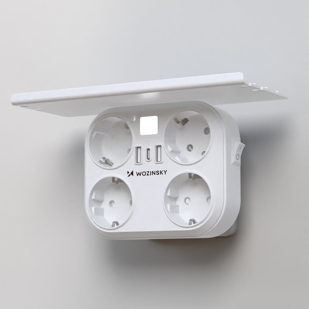 Wozinsky WRS-2B 4x AC 2x USB-A 2x USB-C 4000 W Network Splitter with Lamp - White_3