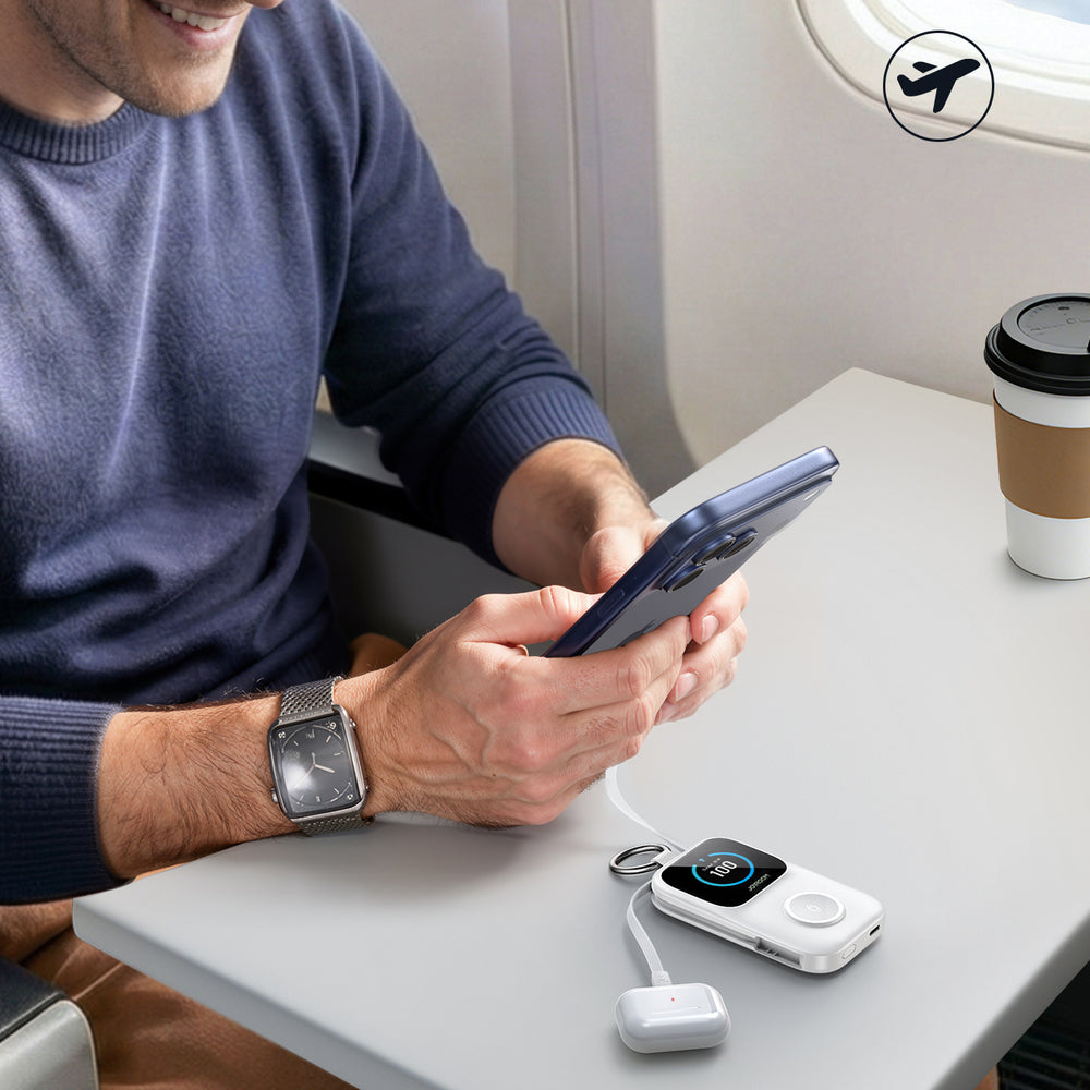 Joyroom JR-W19 5000mAh Powerbank with 5W Wireless Watch Charging - White_12