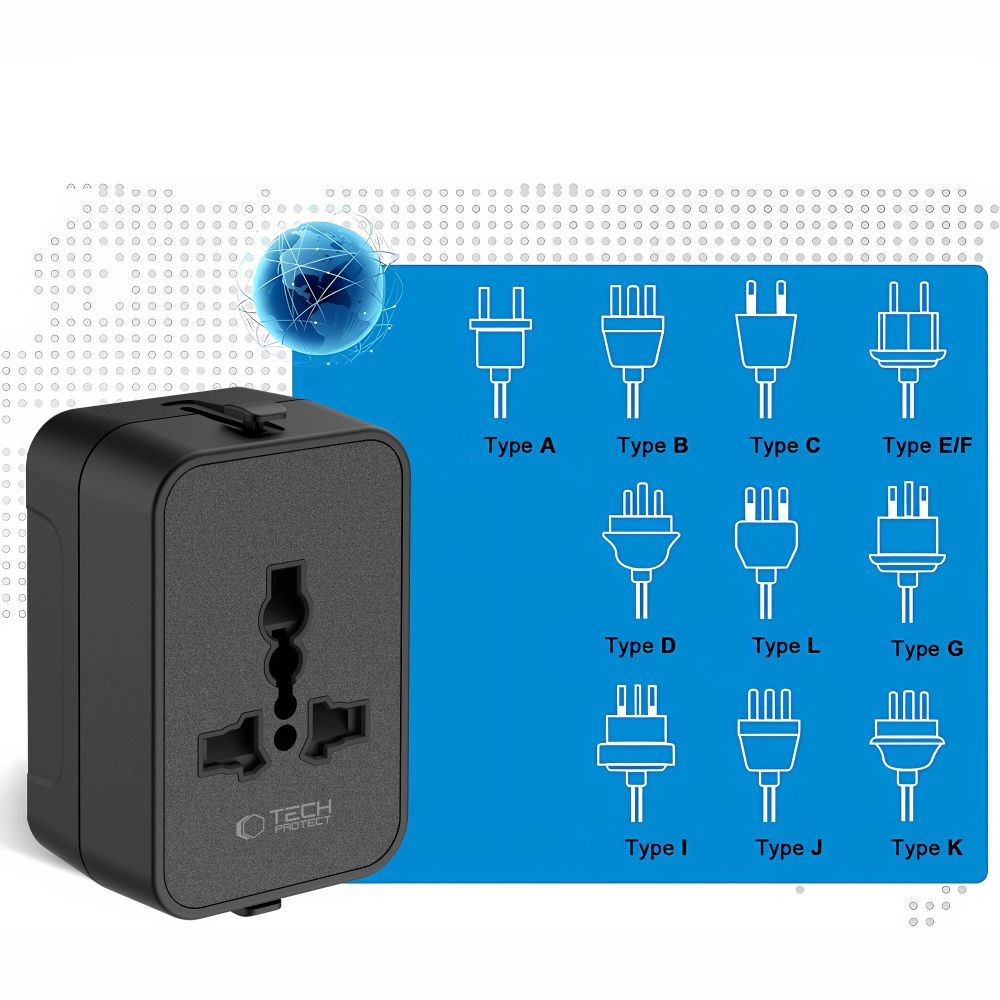 Tech-Protect TA300 Travel Adapter EU / UK / AU - Black_7