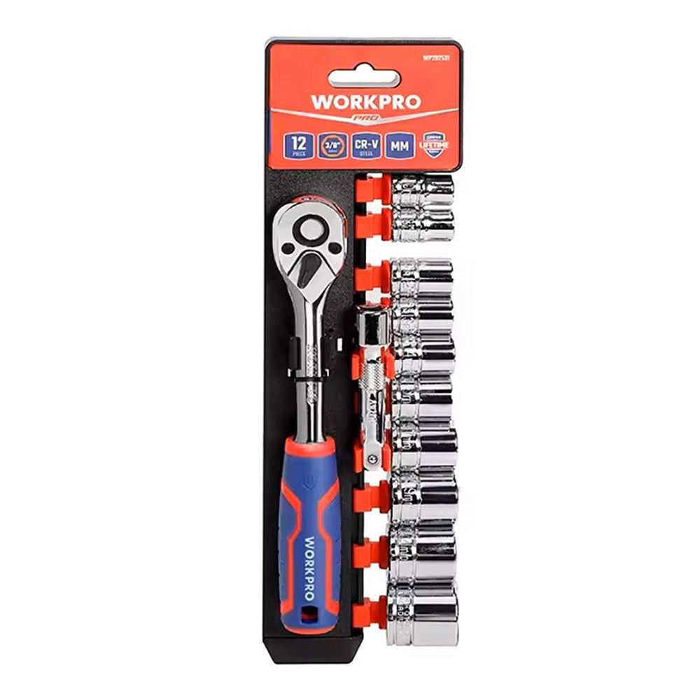 Chaves de soquete, conjunto de 14 peças 3/8". workpro_0
