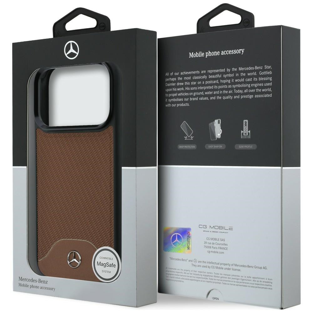 Etui Mercedes Leather Wood Effect and Curve MagSafe na iPhone 17 Pro Max - brązowe_7