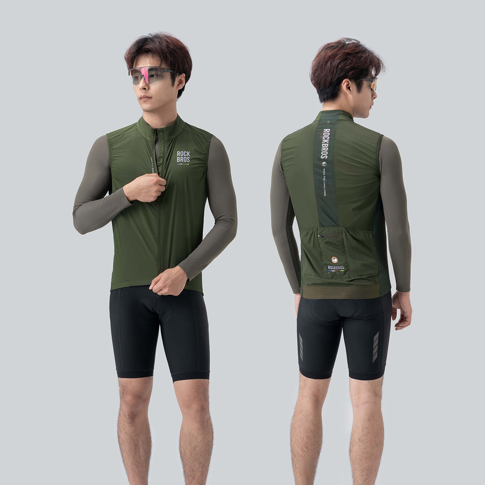Rockbros TLMJ003-01 ROAD TO SKY men's lightweight breathable cycling vest L - green_2