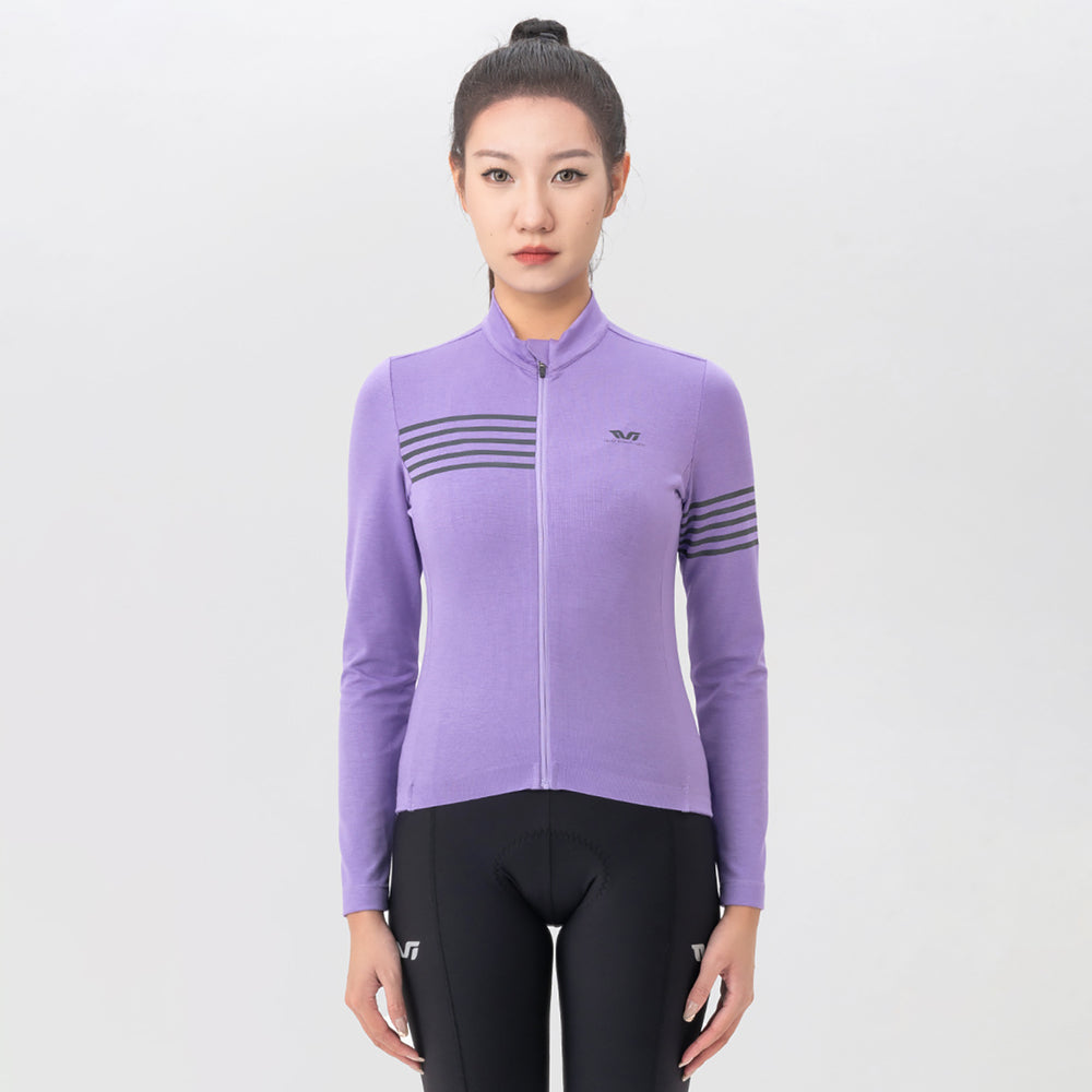 Rockbros YPW065 TVI Women's Long Sleeve Cycling Jersey Fall/Winter S - Purple_4