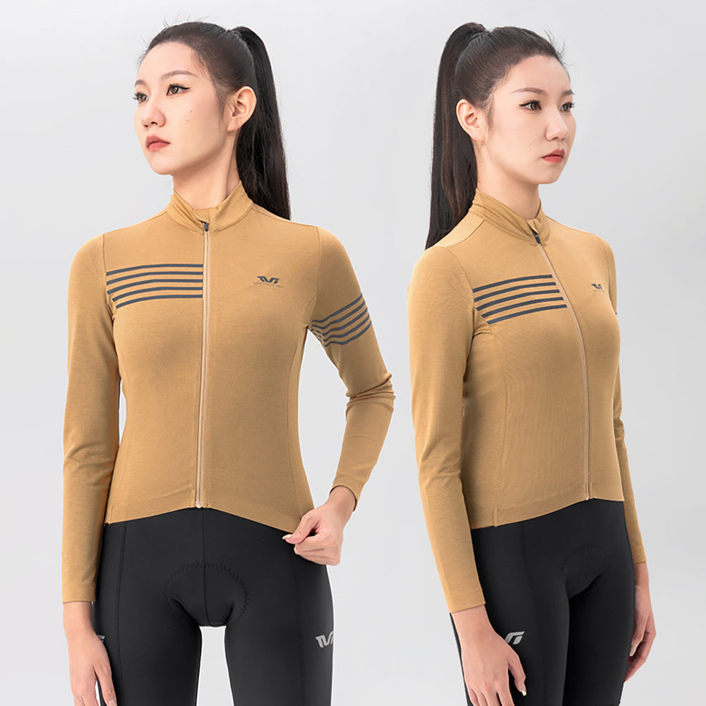 Rockbros YPW065 TVI Women's Long Sleeve Cycling Jersey Fall/Winter S - Yellow_5