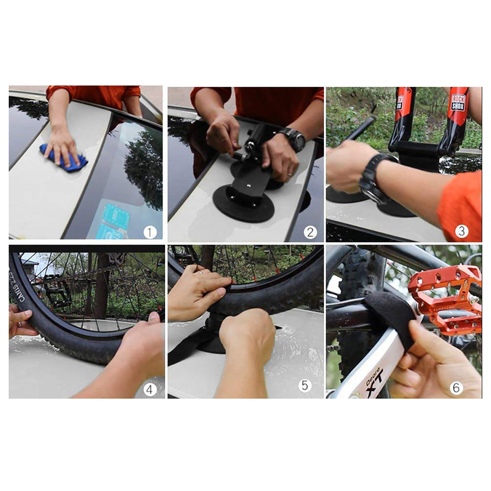 Rockbros XP1002 Suction Cup Roof Rack for 2 Bikes - Black_6