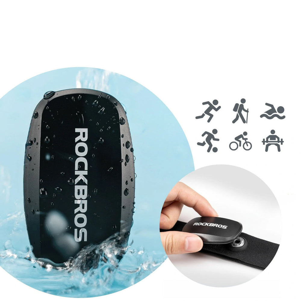 Rockbros HRM812 Bluetooth ANT+ Heart Rate Monitor Belt HRM Sensor IP67 - Black_5
